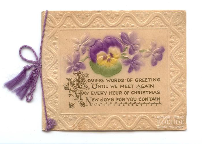 Card, Christmas and New Year, with fringe